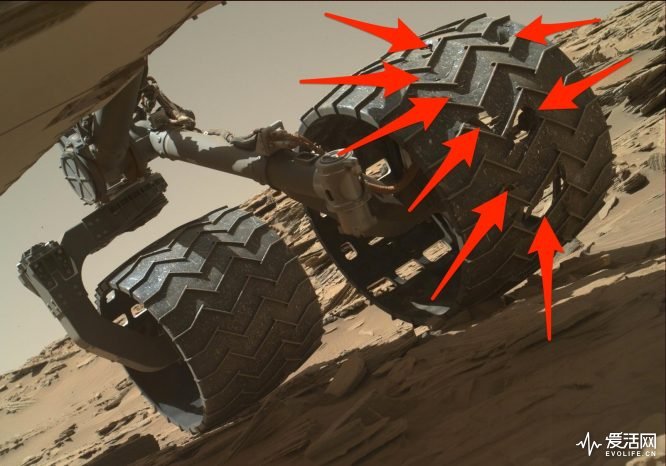 mars-curiosity-rover-aluminum-wheel-tire-damage-holes-tears-rips-punctures-nasa-jpl