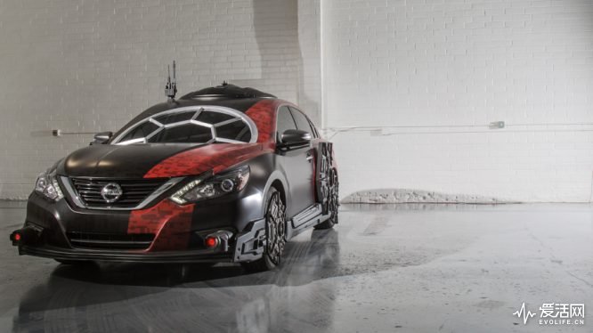 The Special Forces TIE Fighter is fittingly recreated using Nissan’s best-selling sedan, Altima. The vehicle’s stand out feature is the cockpit window that brings the multi-paned look of the Special Forces TIE fighter to the Altima’s windshield.