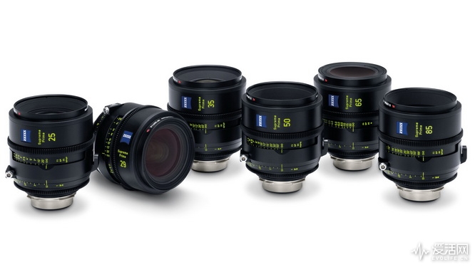 High-end cinema lenses ZEISS Supreme Primes: The image shows the set of six lenses, the remaining focal lengths will be released successively until 2020.